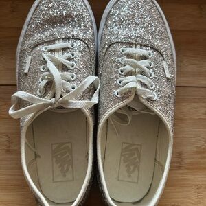 Vans Women's Sparkling Sneakers - Silver Glitter (Size 10.5)